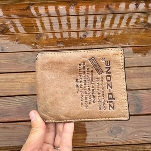 Zip-zone tactical Tan Leather Wallet